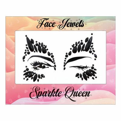 Face Jewels Sparkle Black Clown