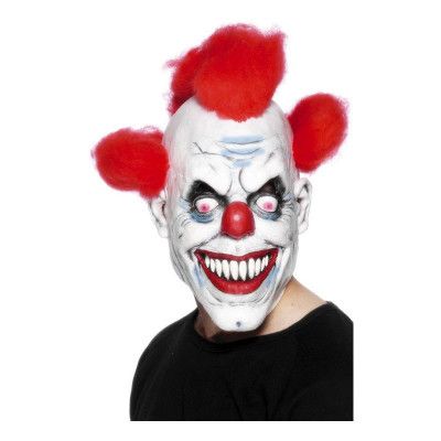 Läskig Clownmask med Hår - One size