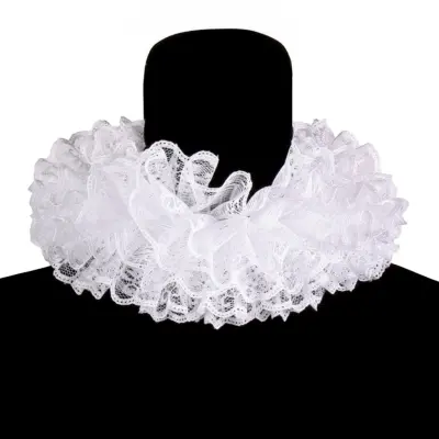 Krage i Spets Vit Deluxe - One size