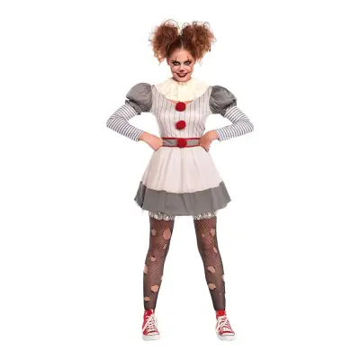 Kvinnlig Skräckclown Deluxe Maskeraddräkt - Medium/Large