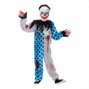 Läskig Clown med Blod Barn Maskeraddräkt - Medium