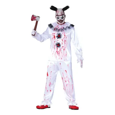 Mördarclown Vit Maskeraddräkt - Medium