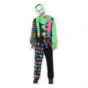 Neon Clown Maskeraddräkt - Large