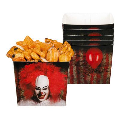 Pappersskålar Skräckclown - 6-pack