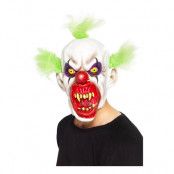 Elak Clown med Grönt Hår Mask - One size