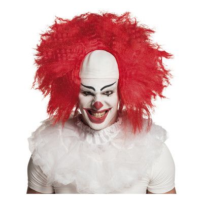 Clownperuk Röd med Vit Flint