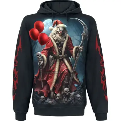Spiral Luvtröja - Santa Clown - Hoodie - S XXL - för Herr - svart