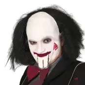 Svart Clownperuk med Vit Flint - One size