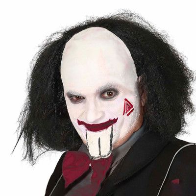 Svart Clownperuk med Vit Flint - One size