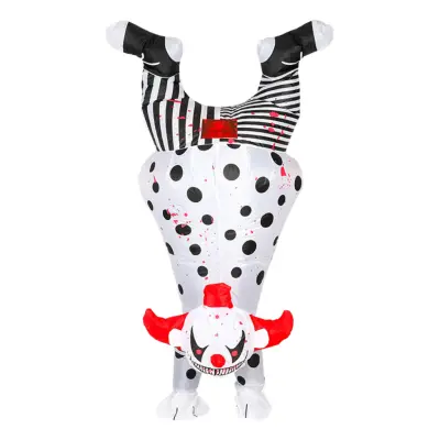 Uppblåsbar Upp-Och-Ned Elak Clown Maskeraddräkt - One size