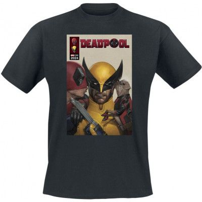 Deadpool - Marvel T-shirt - 3 - Deadpool Kisses to Wolverine - S 3XL - för Herr - svart