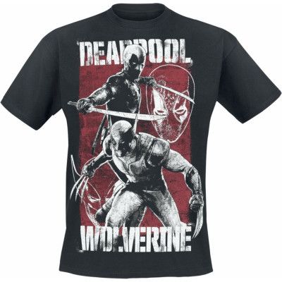 Deadpool - Marvel T-shirt - 3 - Deadpool & Volverine - S L - för Herr - svart
