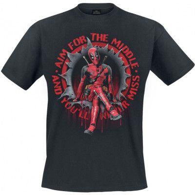 Deadpool - Marvel T-shirt - Aim For The Middle - M XXL - för Herr - svart