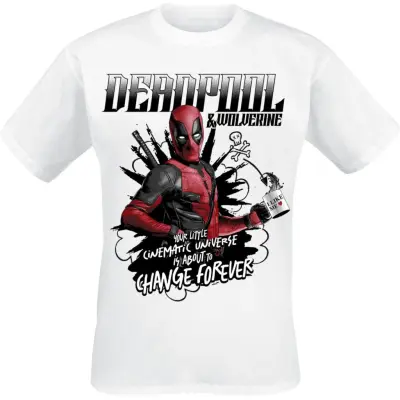 Deadpool - Marvel T-shirt - Change Forever - S XXL - för Herr - vit
