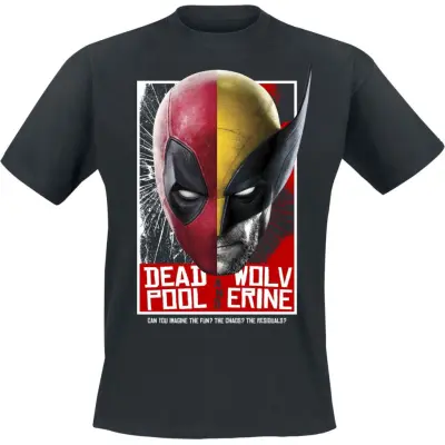 Deadpool - Marvel T-shirt - Deadpool And Wolverine - Team Up - M L - för Herr - svart