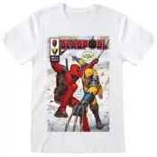 Deadpool - Marvel T-shirt - Deadpool & Wolverine - Comic Book Cover - L XL - för Herr - vit