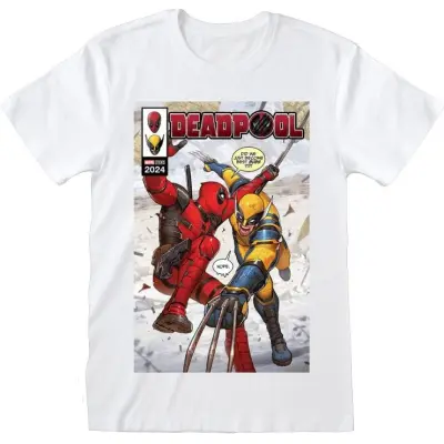 Deadpool - Marvel T-shirt - Deadpool & Wolverine - Comic Book Cover - L XL - för Herr - vit