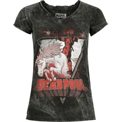 Deadpool - Marvel T-shirt - Deadpool - Unicorn - S 4XL - för Dam - mörkgrå