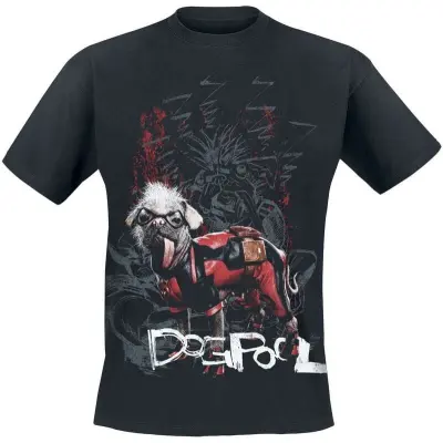 Deadpool - Marvel T-shirt - Dogpool - S 3XL - för  svart