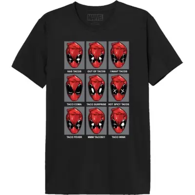 Deadpool - Marvel T-shirt - Tacos Heads - S XXL - för Herr - svart