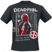 Deadpool - Marvel T-shirt - Wolverine Sketches - S XXL - för Herr - svart