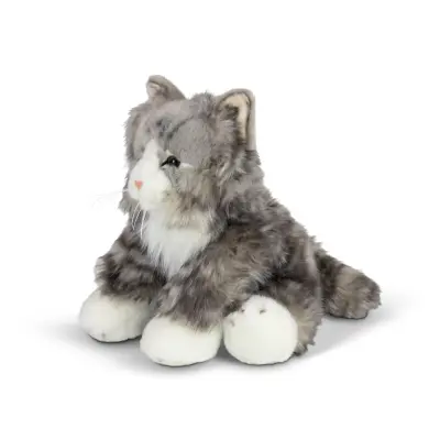 Animigos World Of Nature Grå Fluffig Katt 30cm - Animigos -  Leksaksaffären