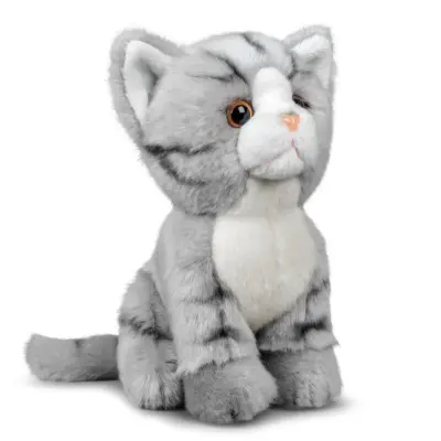 Animigos World Of Nature Grå Randig Katt 18cm - Animigos -  Leksaksaffären