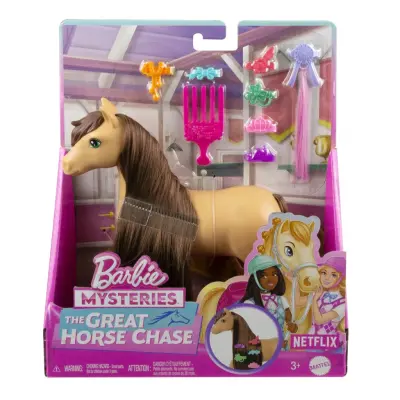 Barbie Great Horse Chase Ponny med tillbehör Brun - Barbie -  Leksaksaffären
