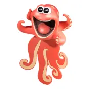 Bokmärkefigur 3D - Bläckfisk