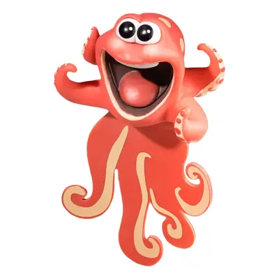 Bokmärkefigur 3D - Bläckfisk