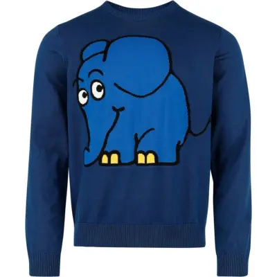 Die Sendung mit der Maus - Anime Stickad jumper - Elefant - S XXL - för Herr - blå