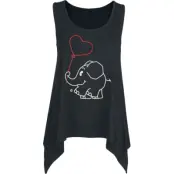 Die Sendung mit der Maus Topp - Elefant - Herzballon - S 3XL - för Dam - svart