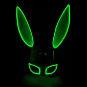 El Wire Kanin LED Mask - Grön