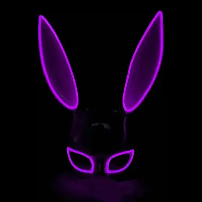 El Wire Kanin LED Mask - Lila