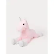 Enhörning Liggande Rosa/Vit - Teddykompaniet -  Leksaksaffären