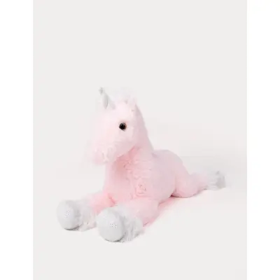 Enhörning Liggande Rosa/Vit - Teddykompaniet -  Leksaksaffären