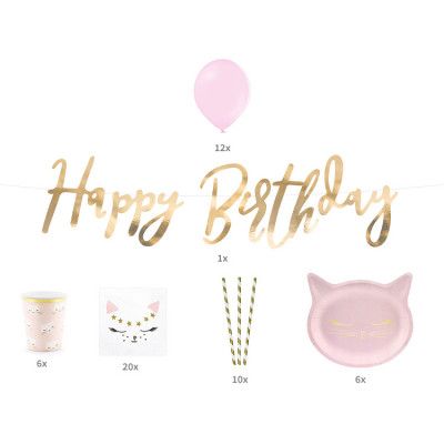 Festpaket Rosa Katt 55-delar