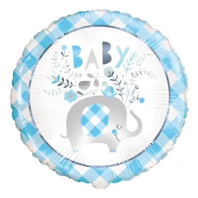 Folieballong Baby Elefant Blå