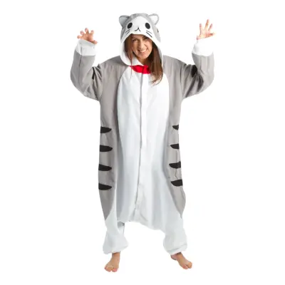 Grå Katt Kigurumi - Medium