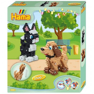 Hama Midi Box 3D Hund och Katt 2500 pärlor - Hama -  Leksaksaffären