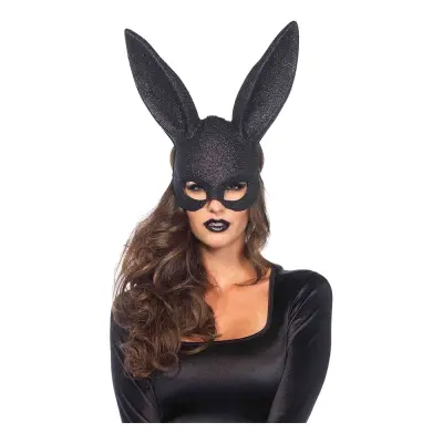 Kanin Teatermask Svart Deluxe - One size