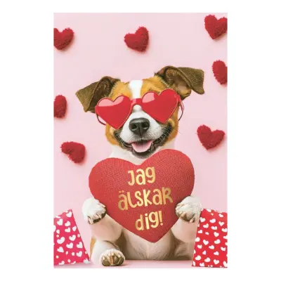 Kort Jag Älskar Dig Hund