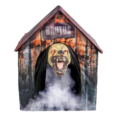 Läskig Animerad Hund i Hundkoja Prop