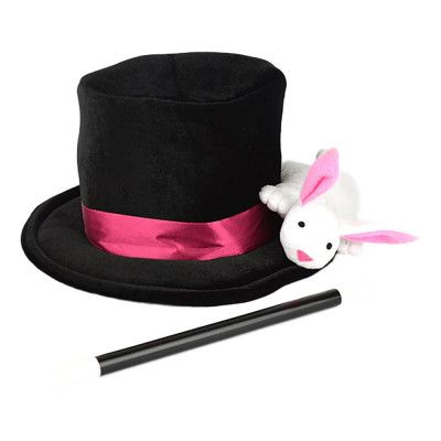 Magihatt med Kanin & Trollstav Barn - One size