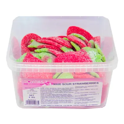 Maxi Sour Strawberries Storpack - 2 kg