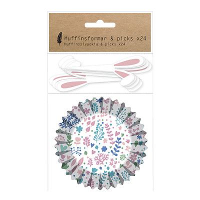 Muffinformar med Picks Kanin - 24-pack