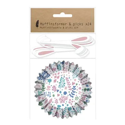 Muffinformar med Picks Kanin - 24-pack