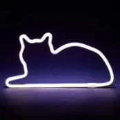 Mustard LED-lampa Katt Neon