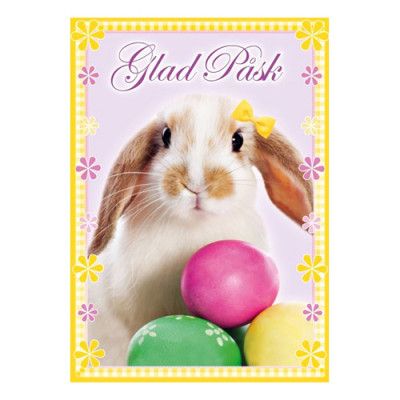 Påskkort Ägg & Kanin Glad Påsk