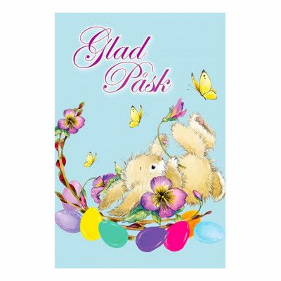 Påskkort Dubbelt Lekfull Kanin